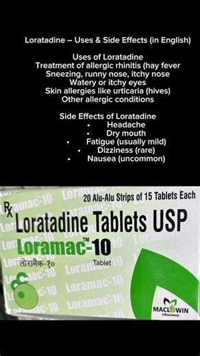 Loratadine uses and side affects
