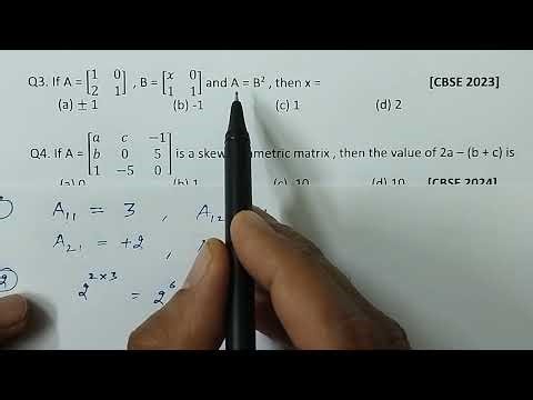 Previous years questions of chapter 3 matrices class 12 maths