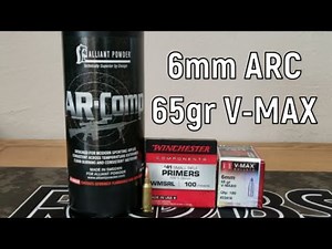 Hornady 65gr V-MAX, 6mm Arc