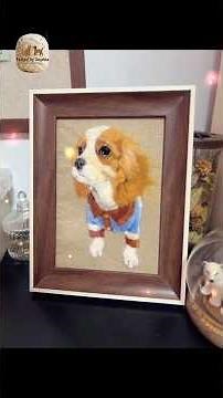 How is a felt dog painting made_ This is an ultra-long full immersive handmade production process