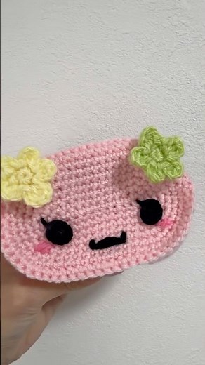 かぎ針編みでたまごっちキャラのふらわっちを編みました🌸 #かぎ針編み #ハンドメイド #chrochet