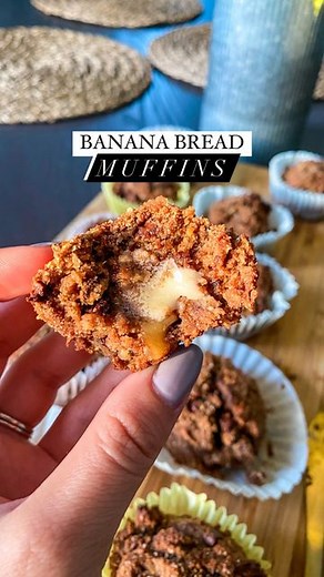 Easy Healthy Recipes by Jazz Leaf on Instagram: "BANANA BREAD MUFFINS (sugar free + oil free + vegan + gluten free) • 2 ripe bananas • 1/3 cup nut butter, I used @abbysbetter • 1/3 cup applesauce • 2 flax eggs (shown in previous reel) • dash of vanilla • 1/3 cup coconut flour • 1 scoop protein, I used @nuzest_usa • 1 tsp cinnamon • 1/2 tsp baking soda • pinch of sea salt 1️⃣ Combine the wet ingredients in a large bowl, then fold in the dry ingredients. Add any add ins, like chocolate chips + wal