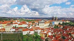 Area Lesser Town of Prague, near the church Saint Vitus, Ventseslaus and Adalbert. Czech Republic.