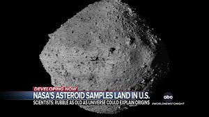 450K views · 19K reactions | For the first time, NASA has returned rubble of a 4.5 billion-year-old asteroid that may hold the clues to the origins of the universe. Ike Ejiochi has more details on the seven-year OSIRIS-REx mission and how it played out. https://trib.al/AnlqDS5 | ABC World News Tonight with David Muir | Facebook