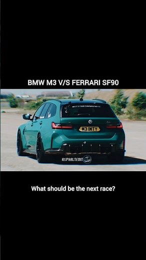 BMW M3 V/S FERRARI SF90 😨🔥#bmw #bmwm3competition #ferrari #dragrace #caredits #shorts #youtubeshorts