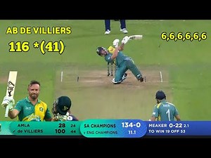 Ab de villiers 116 runs from 41 balls century highlights, ab de villiers batting highlights wcl 2025