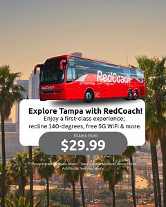 🚌 With RedCoach you are guaranteed to have a First class experience every time. ✅ Extra legroom - first class seats style ✅ Free wifi 5G ✅ Free luggage ✅ Safety cameras and gps tracking Book now at www.redcoachusa.com | RedCoach