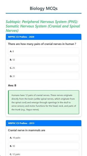 Peripheral Nervous System PNS: Somatic Nervous System Cranial and Spinal Nerves