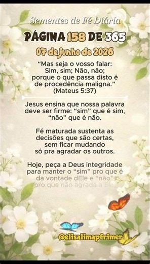 Página 158 de 365 • Sim, Sim. Não, Não. • Sementes de Fé Diária ✨