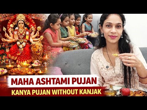 Maha Ashtami Pujan in Dubai 🙏 | Kanya Pujan Without Kanjak | Kheer, Puri, Chole Prasad Recipe