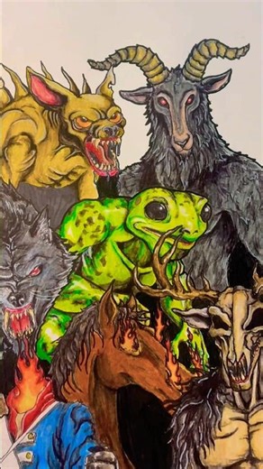 Drawing the goat man! Who’s next? #goatman#cryptid#art