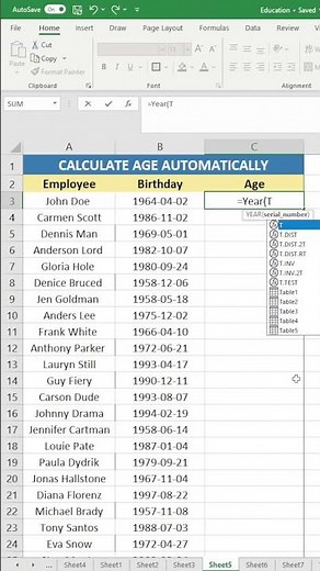 How To Calculate Age Automatically In Excel