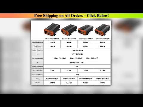 FCHAO 24V DC to AC Solar Inverter 220V/230V/240V/V V 2000W-3500W | RV & Home Energy Storage Pure