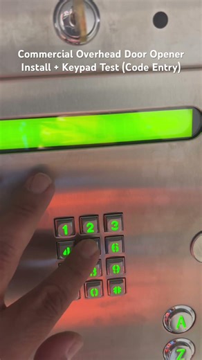 Commercial Overhead Door Opener Install + Keypad Test (Code Entry)