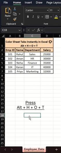 Color Sheet Tabs in Excel in 1 Second 🎨 (Secret Shortcut)