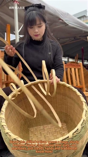 Artisan Weaves a Giant Bamboo Basket by Hand!