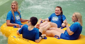 We take a ride through Center Parcs' Tropical Cyclone ride as it opens
