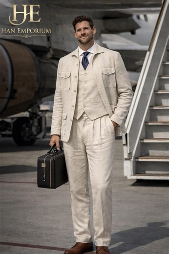 Sahara Vintage 1970s Men's Linen Safari Suit Beige Three Piece Summer Wedding Outfit Tailored Gentleman Attire - Etsy