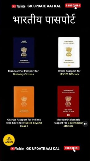 Indian passport types #shorts #youtube #youtubeshorts