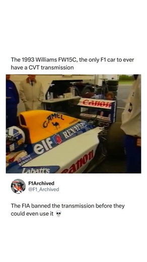 @f1archived on Instagram: "The Williams FW15C of the 1993 Formula One season represented the peak of early 1990s engineering, integrating some of the most advanced electronics and mechanical systems ever seen in the sport. Designed by Adrian Newey, it built upon the already dominant FW14B and featured active suspension, traction control and semi automatic gearbox technology that gave Williams a decisive performance edge. This car became a benchmark for technical innovation before many of its fea