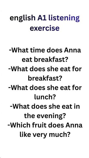 A1 listening exercise