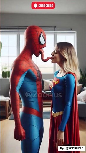 Spider-Man Long Tongue | Supergirl’s Magical Kiss #shorts #spiderman #marvel