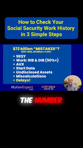 How to Check Your Social Security Work History in 3 Simple Steps #socialsecurity #medicare #retirement | Dr. Ed - Former SSA Manager