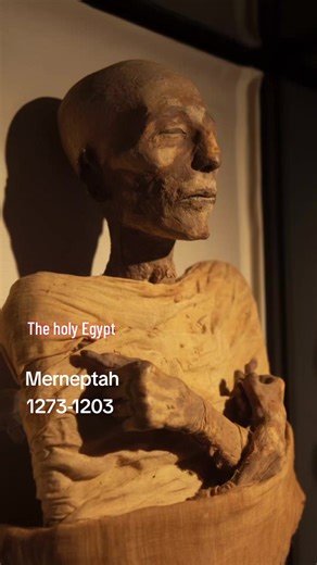 The mummy of King Merneptah, son and successor of Ramesses II, is among the best-preserved royal mummies known. It was discovered in 1898 in the Deir el-Bahari cache together with many New Kingdom rulers. His features clearly show an elderly man, consistent with accounts that he ruled at an advanced age. Remarkably, the high quality of embalming preserved much of his original skin color. Most other mummies appear very dark—almost burned—due to the oils, resins, and chemical substances used durin