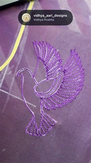 🔥 Silk Thread Aari Magic 😳 | Chain Filling Motif Tutorial 🧵✨