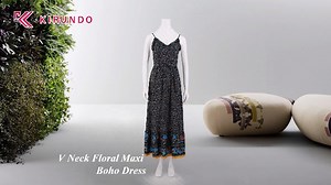 Watch The video of Boho Floral Maxi Dress on Amazon Live