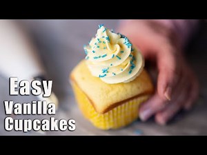 EASY VANILLA CUPCAKES TO MAKE IN UNDER AN HOUR | CUPCAKE CAKE MIX HACK