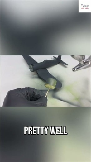 Airbrushing Blue Corsair Model: Layered Painting Tricks #shorts