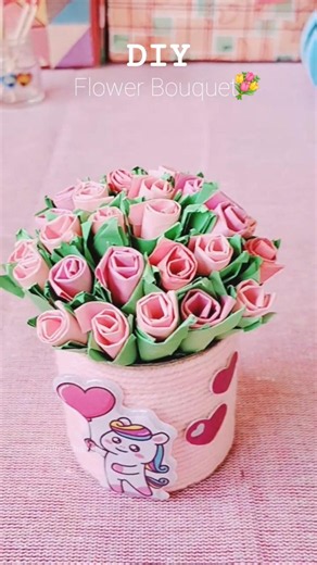 DIY flower boquet!!! 💐 #diy #papercraft #flowers #boquet #handmade #viral