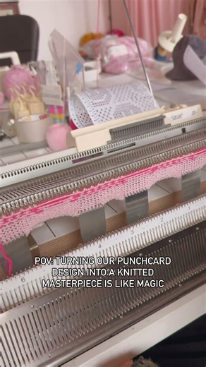 Turning punchcard into knitwear magic #knittingmachine