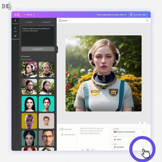 How to generate an AI character with D-ID