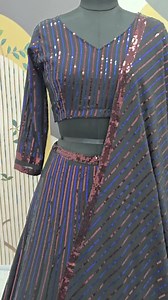 Black Georgette Lehenga Choli: Embroidered Sequin Party Wear - Etsy