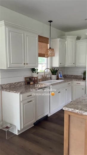 DIY new dream kitchen window!!! Comment KITCHEN and I’ll send you links to everything in this room! I was so nervous about this diy project but I love how it turned out!! I feel like the new window really changed the whole room! It added such an upgraded feel! I’ve been dreaming of a big kitchen window and we finally did it! I love all the natural light that comes in! Yes the cabinet did fall in the first clip. We took a few screws out and we were not prepared for it come down on me…😂 We did he