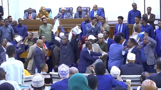 585K views · 8.3K reactions | Scuffles and shouting broke out Wednesday during a joint session of Somalia’s parliament after the speaker attempted to advance proposed constitutional amendments that opposition lawmakers said would extend parliament’s mandate, forcing the session’s suspension. | AP | Facebook