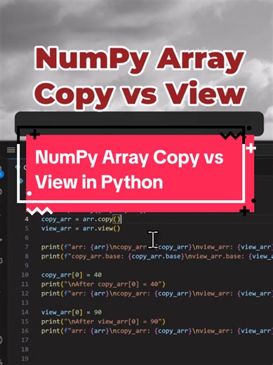 NumPy Array Copy vs View in Python #LearnPython #LearnToCode #techkeysx #LearnPython