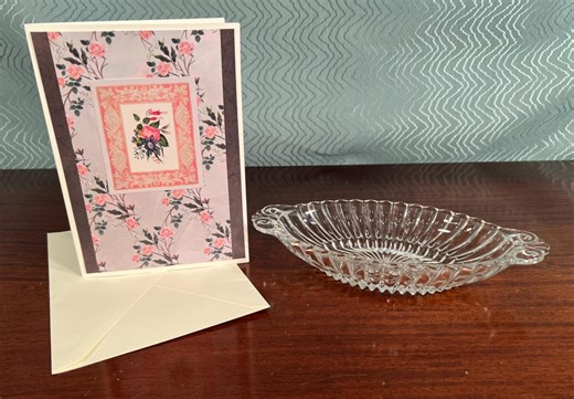 Vintage Depression Glass Trinket or Relish Dish, Art Nouveau Styled Handles, With Gift Card - Etsy