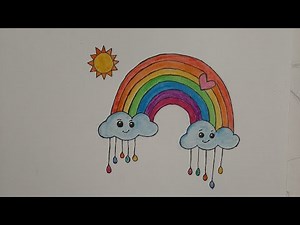 How to Draw Rainbow for beginners easy &quick way