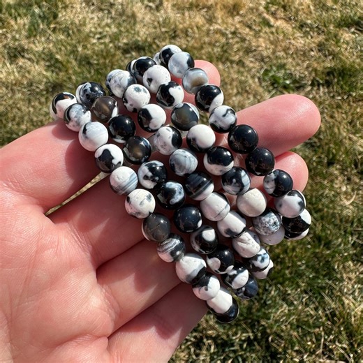 Orca Agate Bracelet 8mm Beads - Etsy