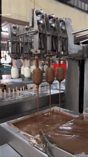 Massive Chocolate Ice Cream Bar Production Line 🏭 #factory #dessert
