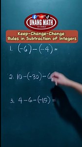 1K views · 112 reactions | Aralin: Keep-Change-Change Rules in Subtraction of Integers | Unang Math | Facebook
