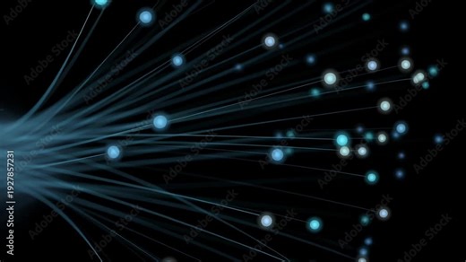 Digital animation glow blue line node pathway ai artificial intelligence datum activation visualisation interaction abstract digitization virtual interface communication pattern information digital