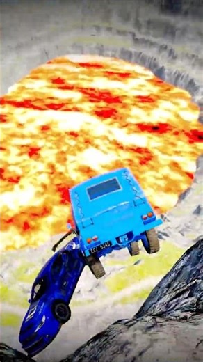 Cars vs Giant Lava Pit - BeamNG.drive #beamng #shorts #beamngdrive #usa #viral #india