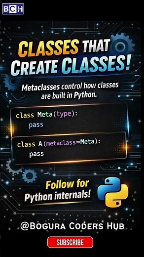 Python Meta classes Explained 🤯 | Classes That Create Classes! | Python Learning for Beginners