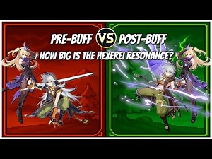 Razor and Fischl Pre vs Post Hexerei Buffs – Showcase Comparison | Genshin Impact
