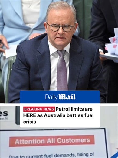 Customers at a Shell-branded Viva station on Sydney's Northern Beaches were limited to 50 litres per vehicle, with jerry cans and external tanks banned due to shortages. The masthead reports that other city petrol stations are doing the same. Energy Minister Chris Bowen has repeatedly insisted the supply issues are being driven by a sudden spike in demand caused by panic buying, and that rationing is not needed. 'But the fact is, if demand suddenly jumps dramatically, whether it's for petrol, di