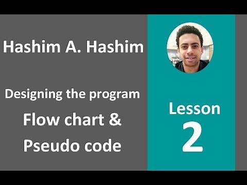 Designing the program (Flow chart & Pseudo code) شرح خطوات كتابة وتصميم اى البرنامج خطوة بخطوة